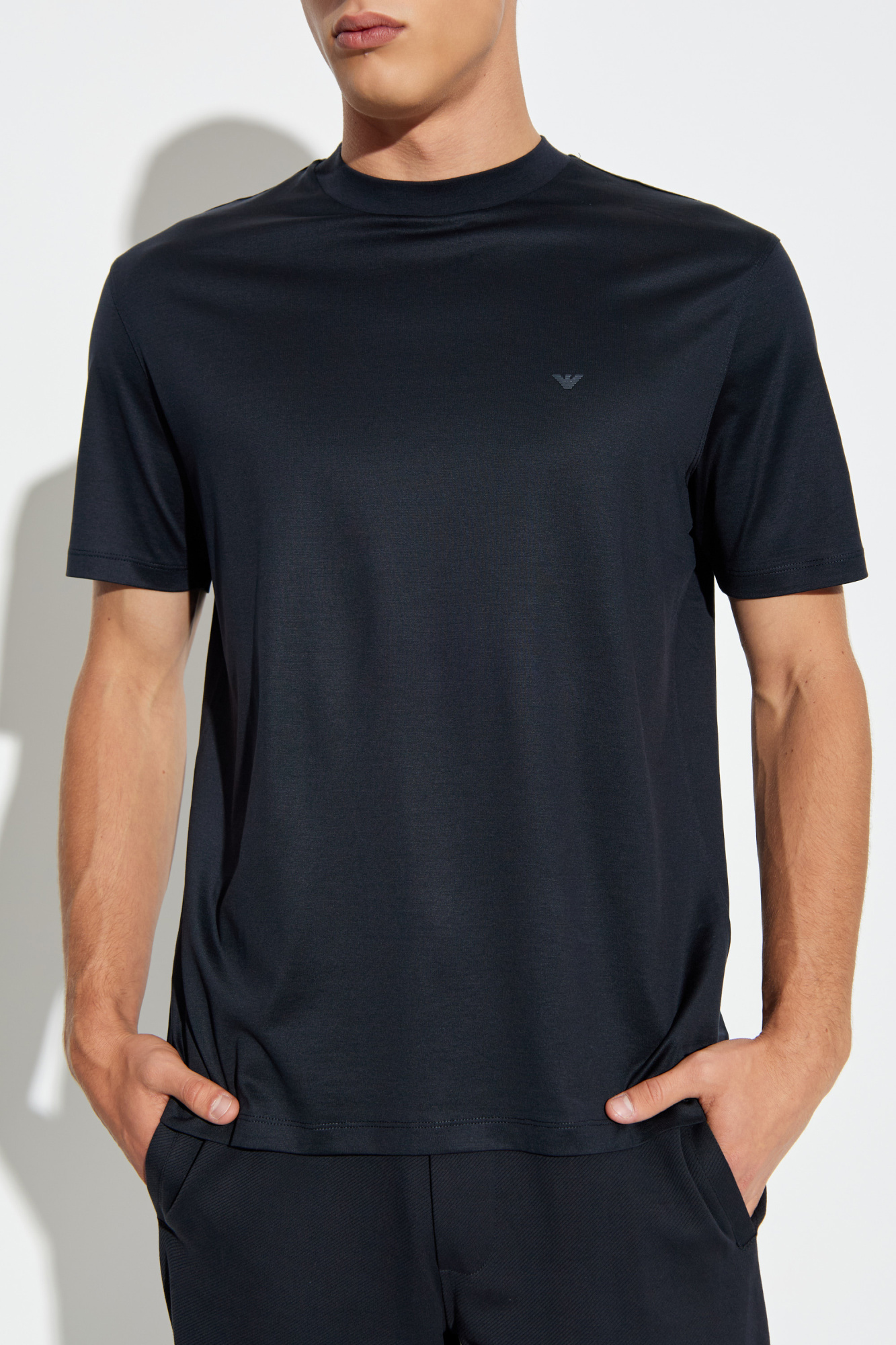 Emporio Armani T-shirt with rubber logo | Men's Clothing